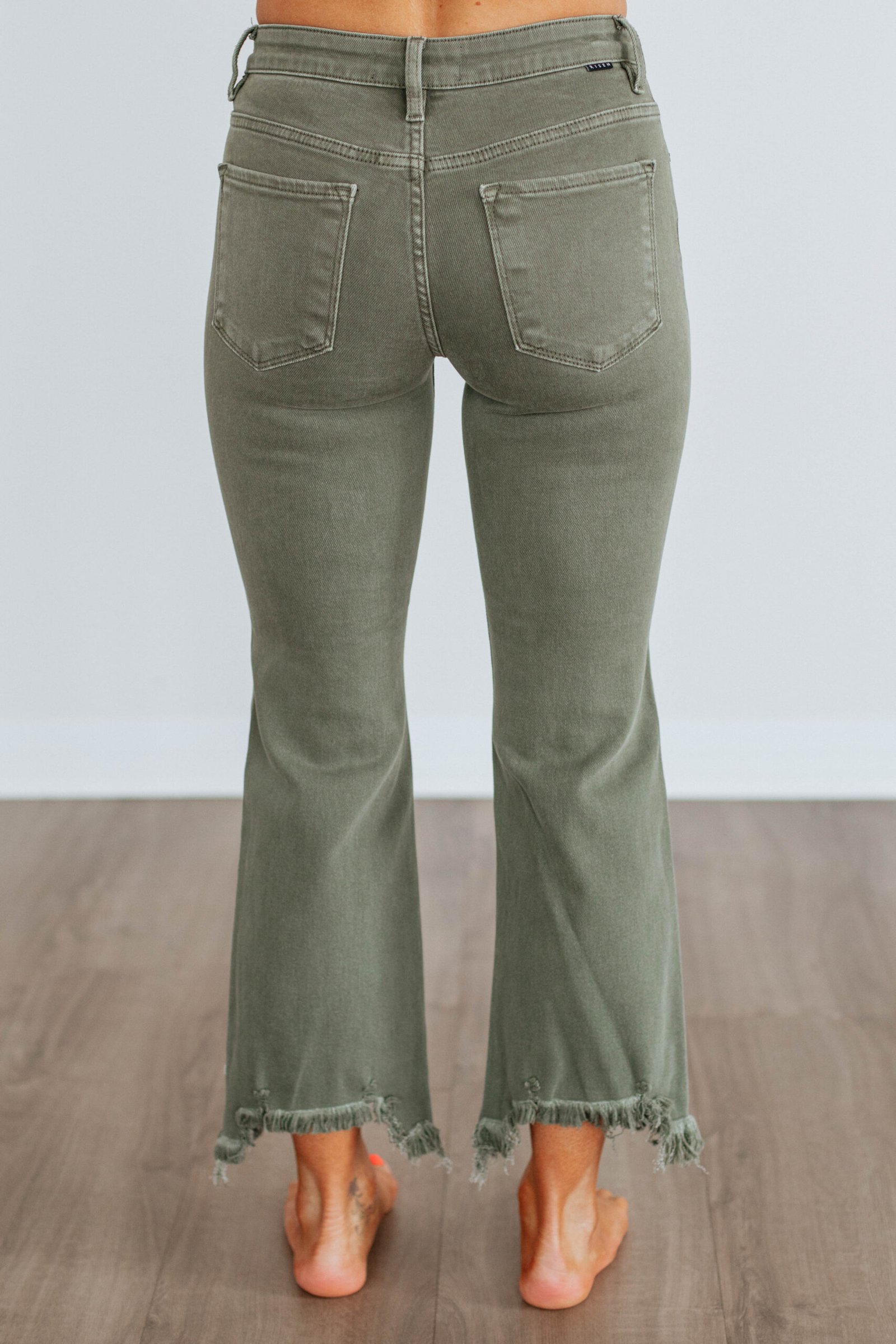 Neona Risen Jeans - Dark Olive - Image 4