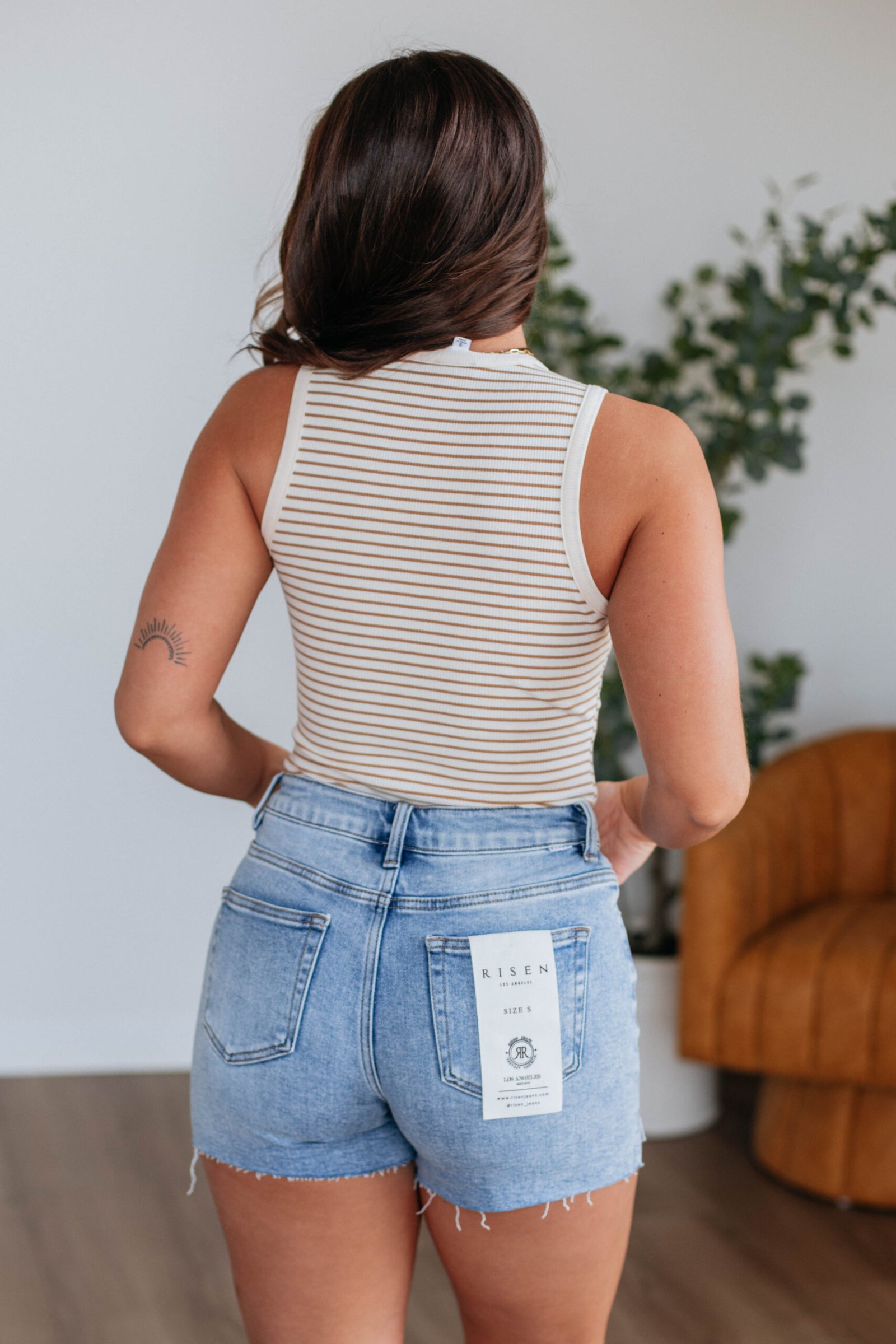 April Striped Bodysuit - Tan Mix - Image 5