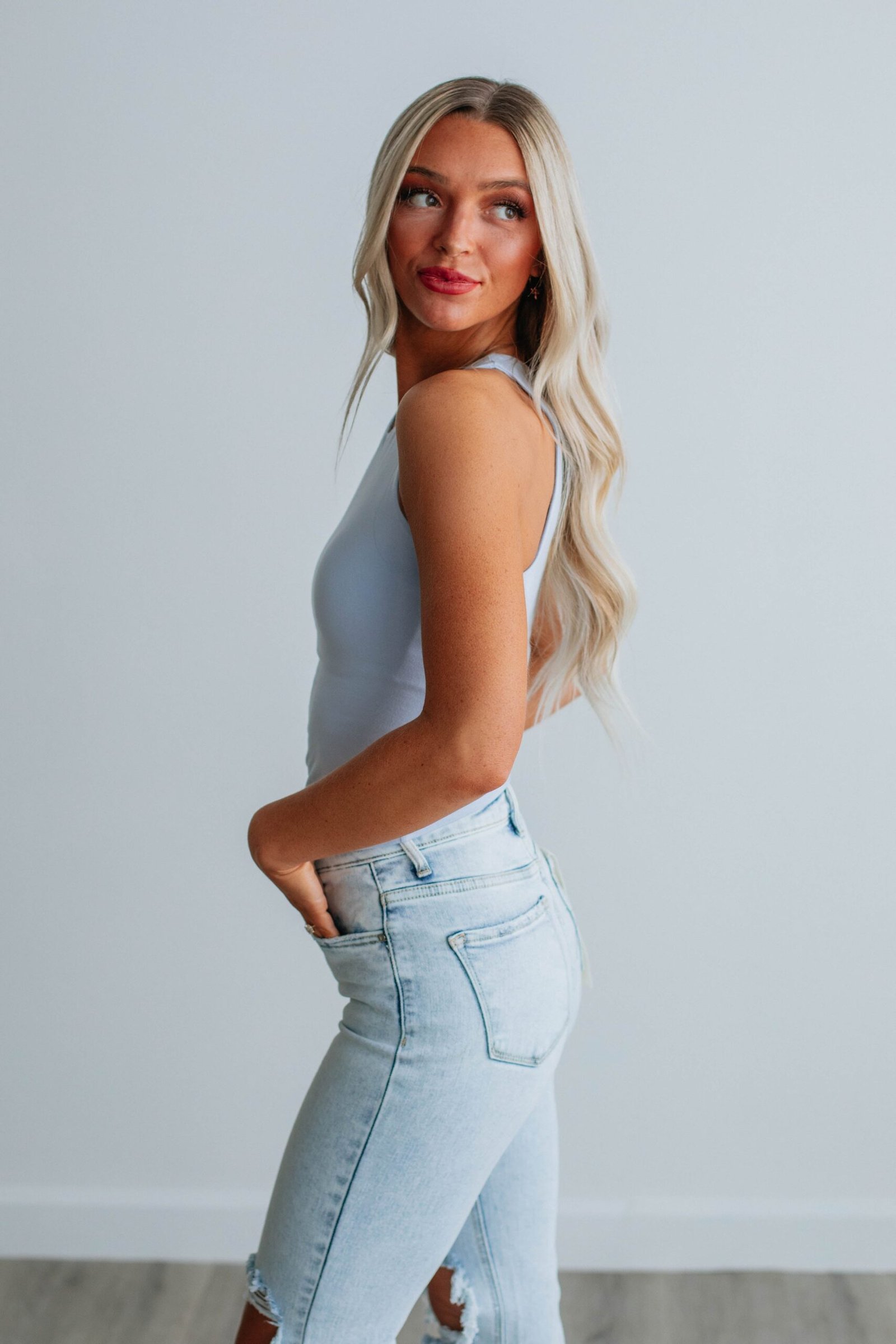 Demi Basic Tank - Powder Blue - Image 3