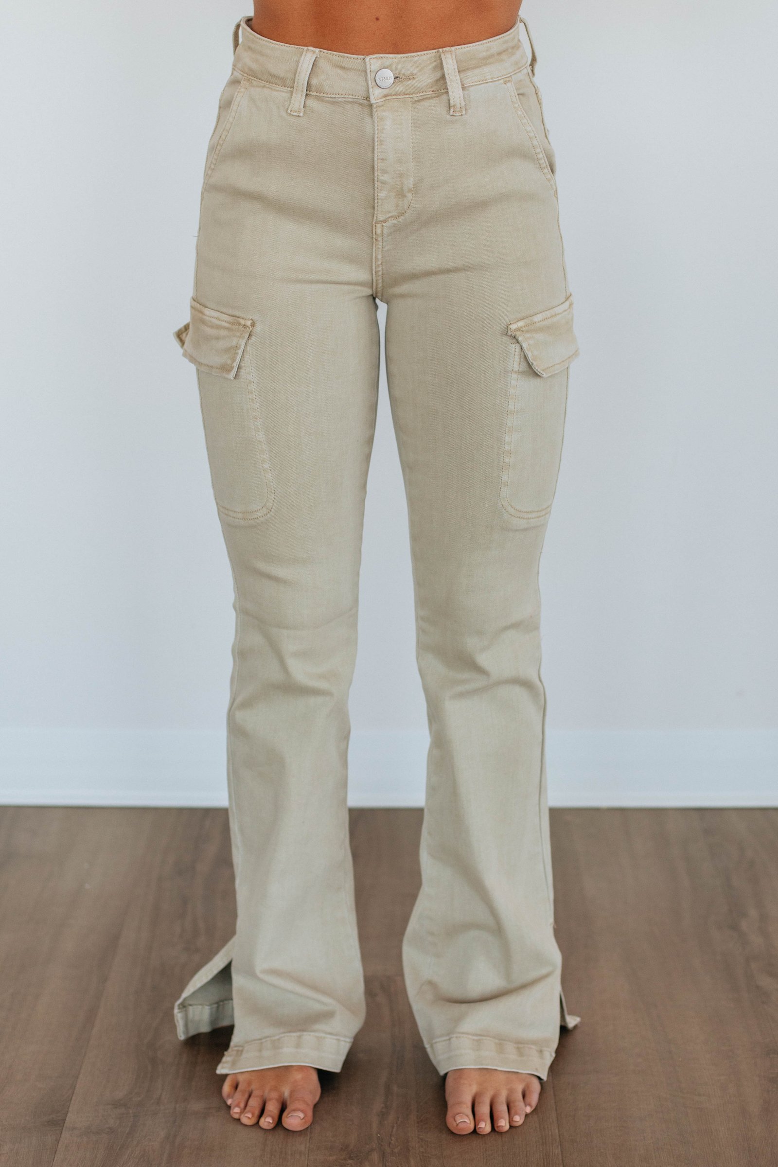 Kayley Risen Cargo Jeans - Sand - Image 4