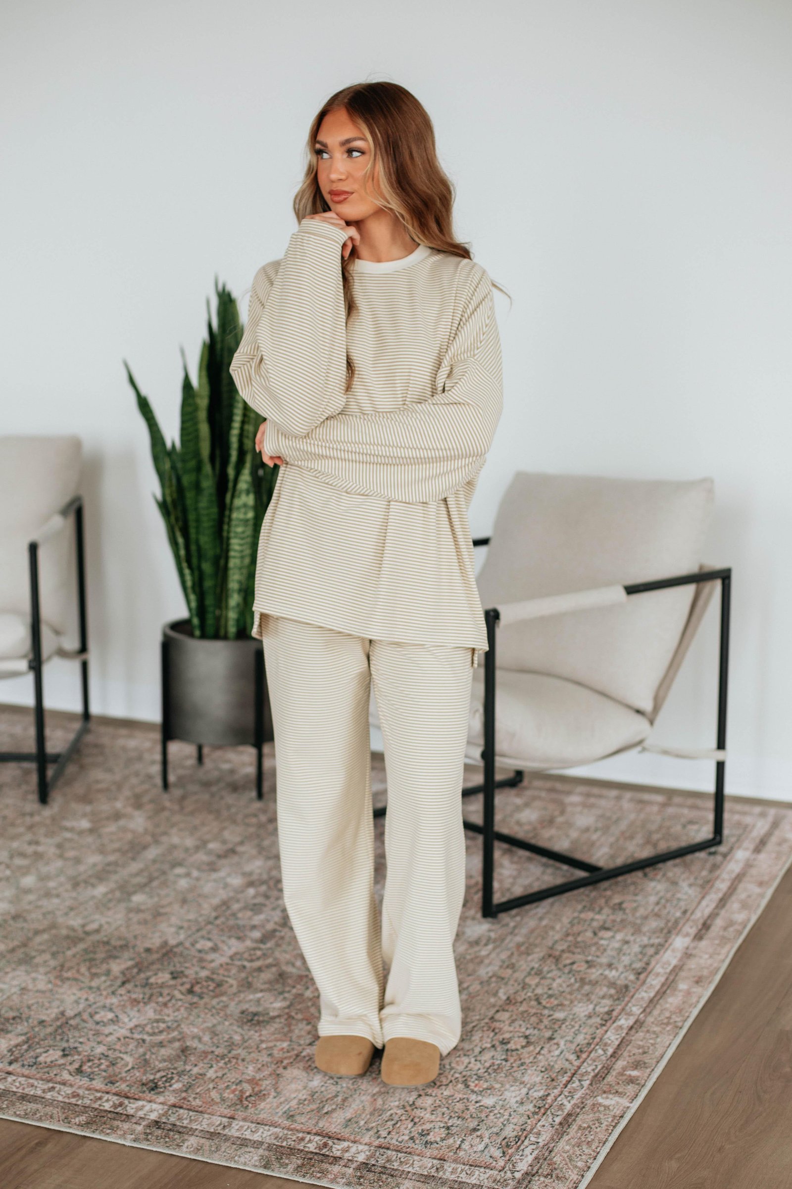 Cayla Striped Pants - Beige Mix - Image 2