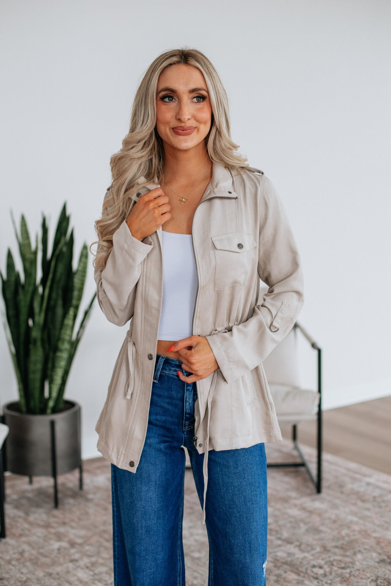 Talon Utility Jacket - Beige - Image 4