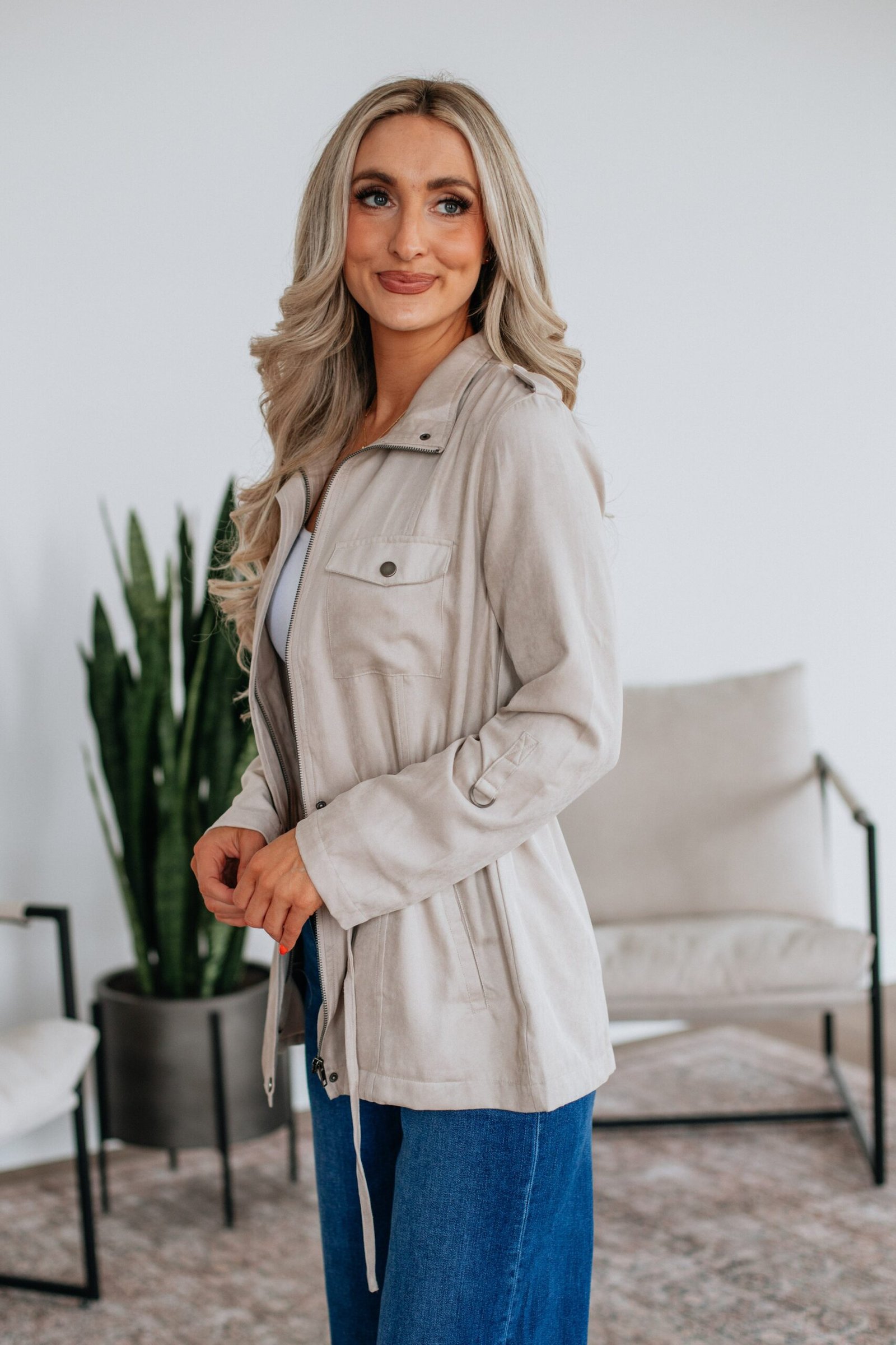 Talon Utility Jacket - Beige - Image 3