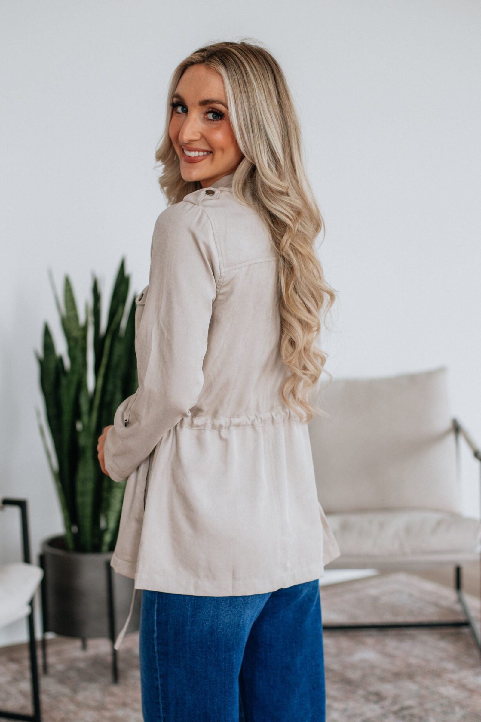 Talon Utility Jacket - Beige - Image 5