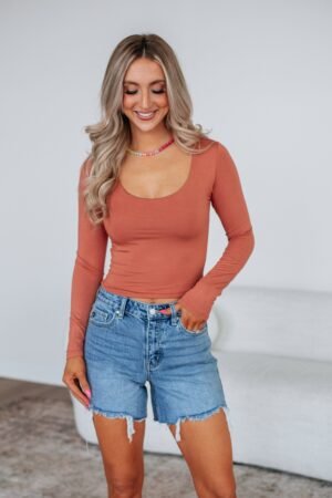 Shayla Basic Top - Terracotta