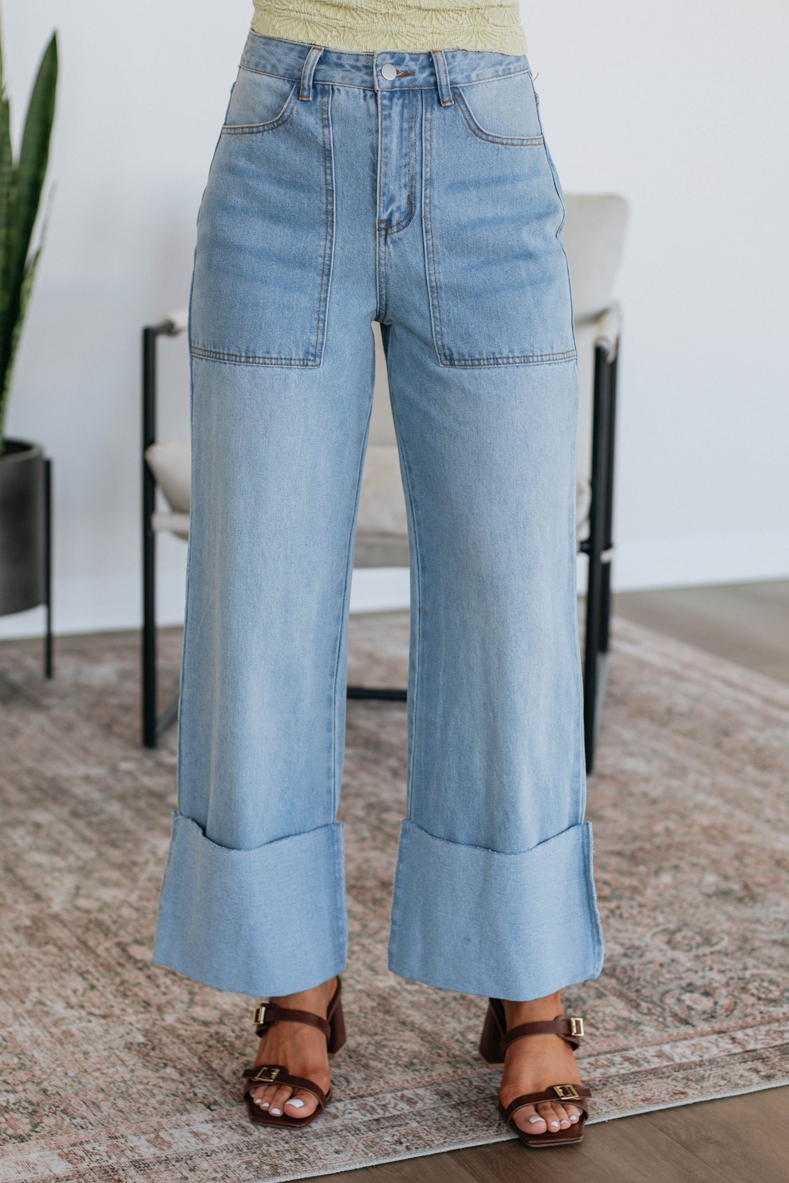 Cosette Wide Leg Pants - Medium Wash - Image 2